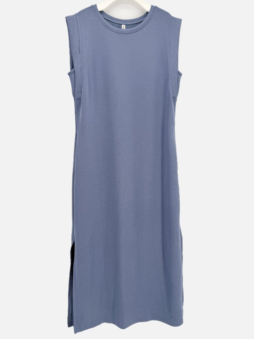 GRECERELLE Casual Round Neck Loose Split Wrinkle-Free Long Maxi Dress L - Picture 2 of 12